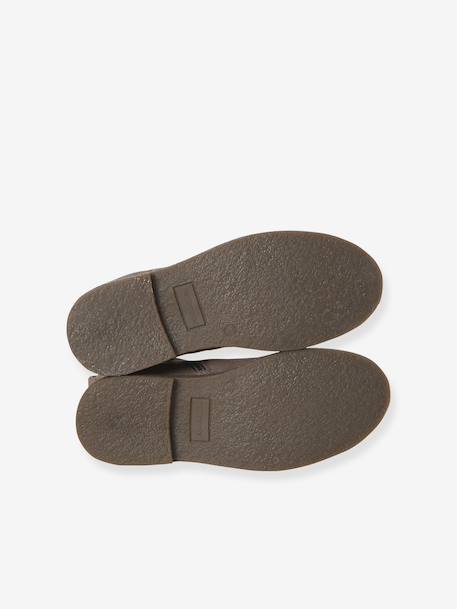 Leren meisjeslaarzen met rits en elastiek bruin+taupe+veel beige+zwart - vertbaudet enfant 