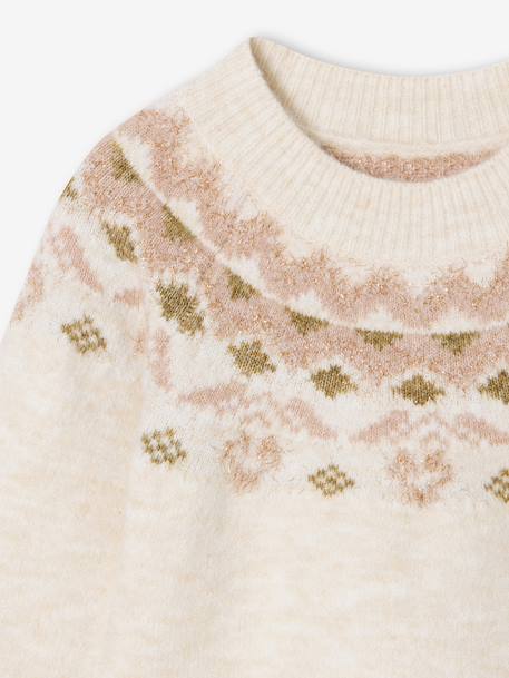 Pull fille jacquard détails brillants vanille - vertbaudet enfant 