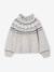 Pull jacquard détails brillants fille gris chiné+rose poudré - vertbaudet enfant 