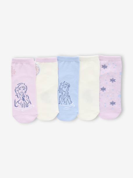 Set van 5 paar Disney® REINE DES NEIGES enkelsokken lila (poederkleur) - vertbaudet enfant 