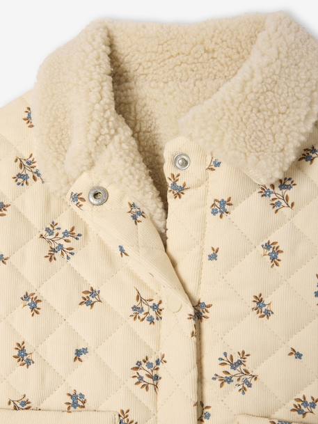 Veste matelassée bébé en velours imprimé vanille - vertbaudet enfant 