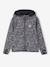 Sport sweatshirt met rits en bloemenprint in technisch materiaal antraciet+ecru+groen, bedrukt - vertbaudet enfant 