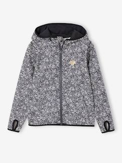 -Sweat sport zippé matière technique fille motifs fleurs