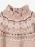 Jacquard trui met glinsterende details voor meisjes gemêleerd grijs+roze (poederkleur) - vertbaudet enfant 