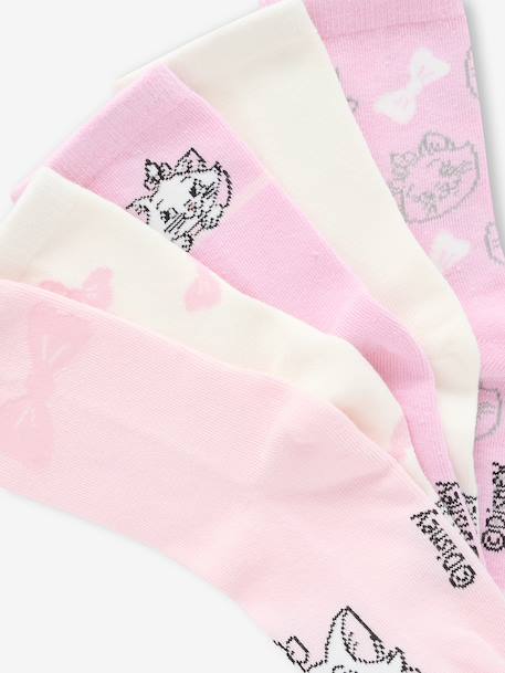 Set van 5 paar sokken voor meisjes DISNEY ANIMALS Marie de Aristokatten rozen - vertbaudet enfant 