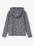 Sweat sport zippé matière technique fille motifs fleurs anthracite+écru+vert imprimé - vertbaudet enfant 