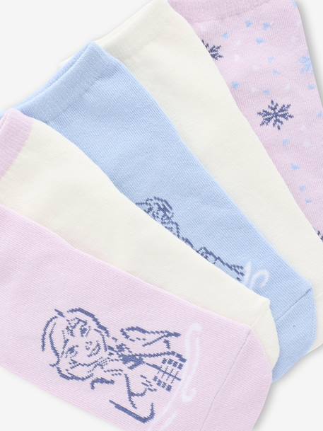 Set van 5 paar Disney® REINE DES NEIGES enkelsokken lila (poederkleur) - vertbaudet enfant 