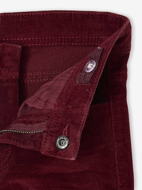 Pantalon slim velours garçon bordeaux+CAMEL - vertbaudet enfant 