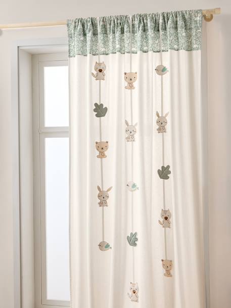 Verduisterend gordijn slinger DANS LES BOIS saliegroen - vertbaudet enfant 