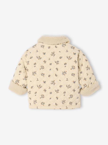 Veste matelassée bébé en velours imprimé vanille - vertbaudet enfant 