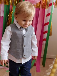Bébé-Chemise, blouse-Ensemble bébé garçon chemise noeud pap gilet 