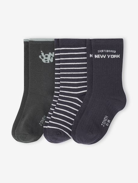 Lot de 3 paires de chaussettes « skate » garçon anthracite - vertbaudet enfant 