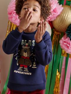 Garçon-Pull, gilet, sweat-Sweat garçon noël motif ours