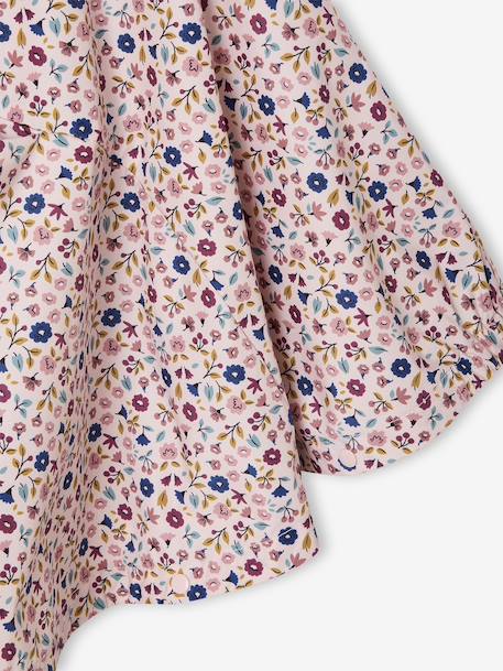 Regenjas LILIBETH met capuchon voor meisjes met bloemenprint lichtroze+rozen - vertbaudet enfant 