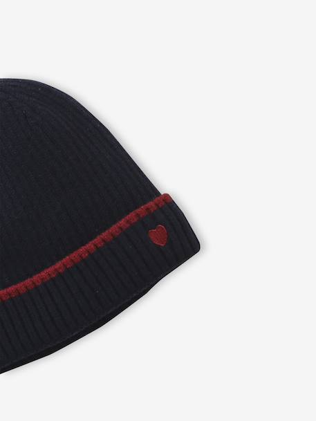 Bonnet fille en maille côtelée marine - vertbaudet enfant 