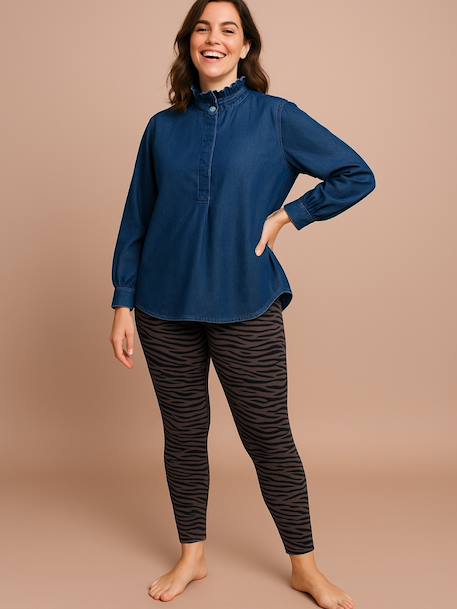Legging motif zébré femme capsule mère-fille chocolat - vertbaudet enfant 