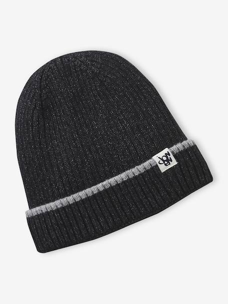 JONEN muts voor jongens van geribbelde tricot antraciet - vertbaudet enfant 