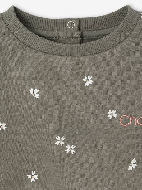 Sweat bébé en molleton imprimé blush+kaki - vertbaudet enfant 