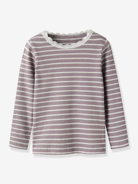 Fille-T-shirt, sous-pull-T-shirt à manches longues pour fille avec rayures brillantes NMFNETTE NAME IT