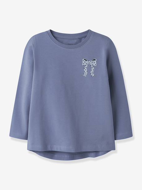 T-shirt à manches longues pour fille avec imprimé NMFVIX NAME IT bleu glacier+écru+marine+pivoine - vertbaudet enfant 