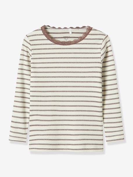 Fille-T-shirt, sous-pull-T-shirt à manches longues pour fille avec rayures brillantes NMFNETTE NAME IT
