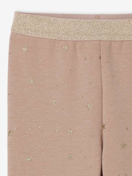 Legging fille doublé polaire imprimé étoiles brillantes moka - vertbaudet enfant 