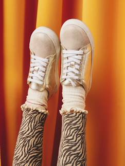 Chaussures-Chaussures fille 23-38-Baskets, tennis-Baskets enfant fille en cuir à lacets