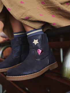 Chaussures-Boots enfant fille cuir zippées