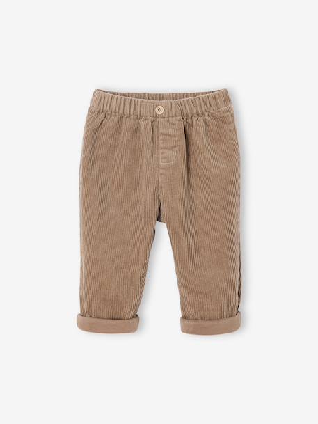 Pantalon naissance en velours beige - vertbaudet enfant 