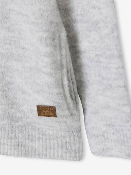 Sweater met rits en capuchon voor jongens gemêleerd grijs - vertbaudet enfant 