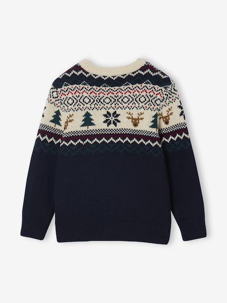 Pull noël jacquard garçon marine - vertbaudet enfant 