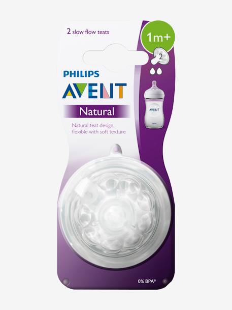Lot de 2 tétines Philips AVENT Natural, 5 débits TRANSPARENT - vertbaudet enfant 
