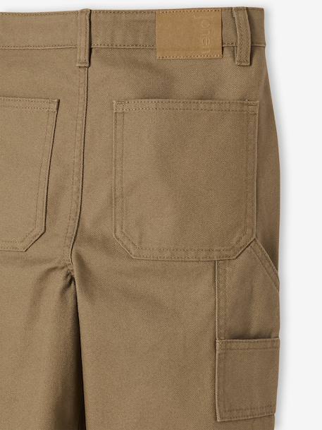 Pantalon loose en toile cappuccino - vertbaudet enfant 