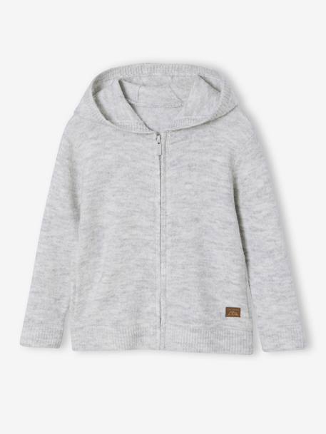 Gilet zippé à capuche garçon gris chiné - vertbaudet enfant 