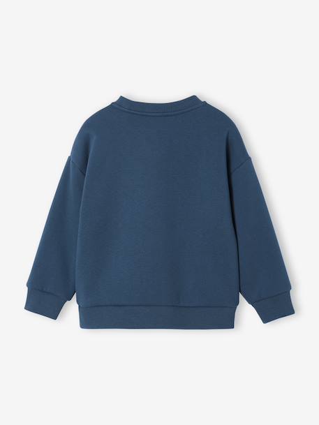Sweat doublé sherpa imprimé garçon bleu canard - vertbaudet enfant 