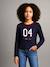 Cropped shirt met lange mouwen voor meisjes JONEN antraciet+marineblauw - vertbaudet enfant 