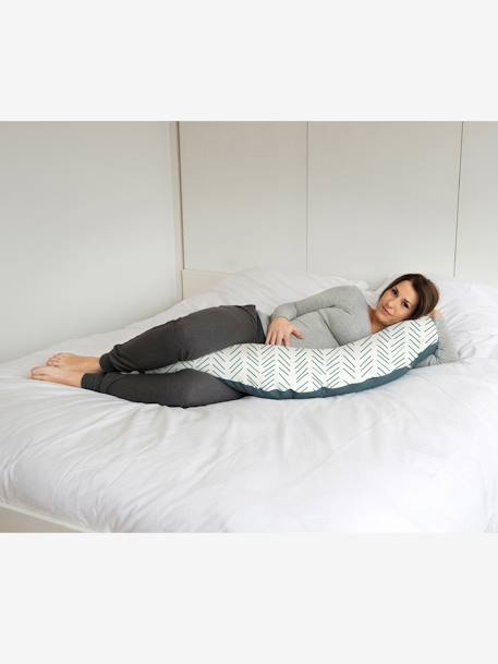 Coussin de maternité Doomoo ETHNIC PETROL+RISOTTO TAUPE+terracotta+vert - vertbaudet enfant 