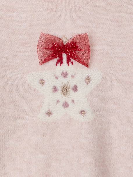 Kerst trui voor meisjes met glinsterende vallende ster roze (poederkleur) - vertbaudet enfant 