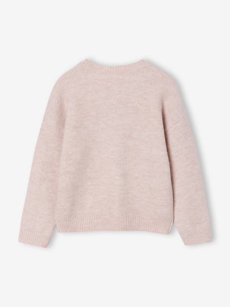 Kerst trui voor meisjes met glinsterende vallende ster roze (poederkleur) - vertbaudet enfant 