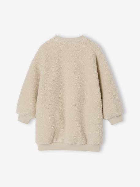 Robe fille sherpa détails brodés vanille - vertbaudet enfant 