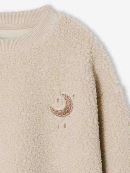 Robe fille sherpa détails brodés vanille - vertbaudet enfant 