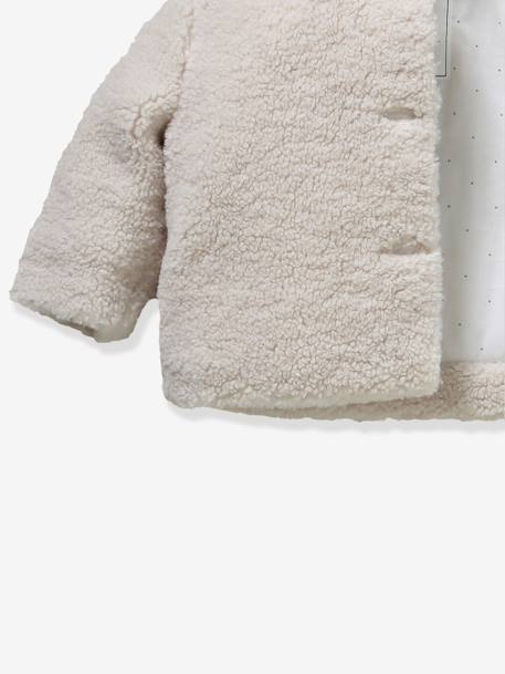 Veste burnous en sherpa Bébé écru - vertbaudet enfant 