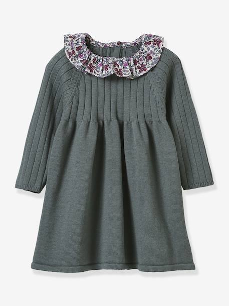 Bébé-Robe en tricot col en tissu Liberty bébé