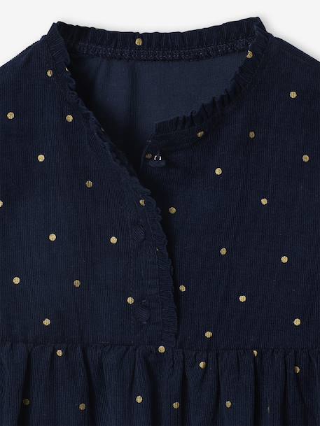 Robe en velours imprimées fille marine+tomette - vertbaudet enfant 