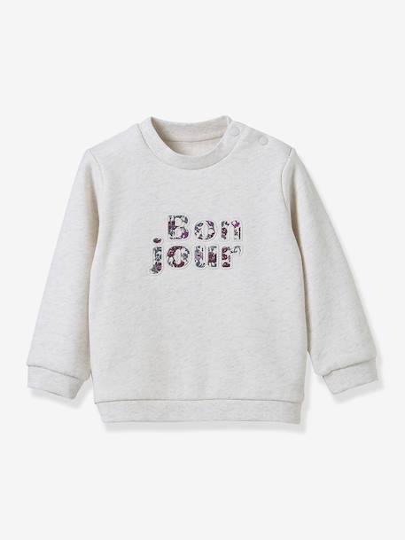 CYRILLUS sweater met letters van Liberty stof, baby, biologisch katoen beige - vertbaudet enfant 