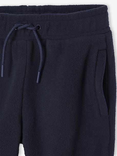 Fleece joggingbroek voor jongens marineblauw - vertbaudet enfant 