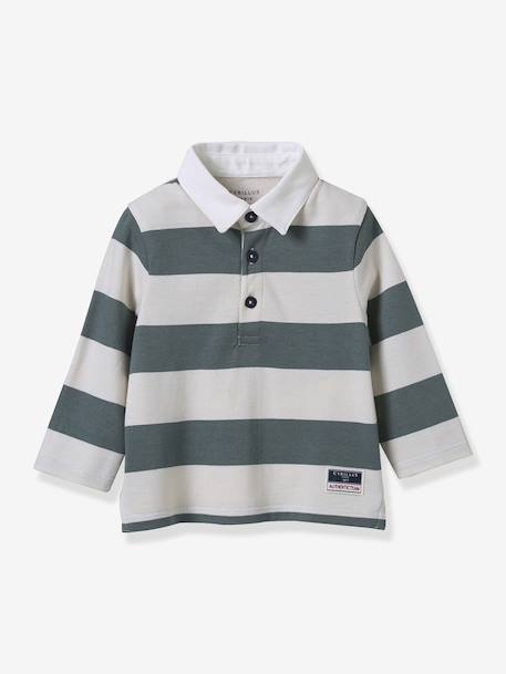 Baby polo rugby biologisch katoen CYRILLUS groen - vertbaudet enfant 