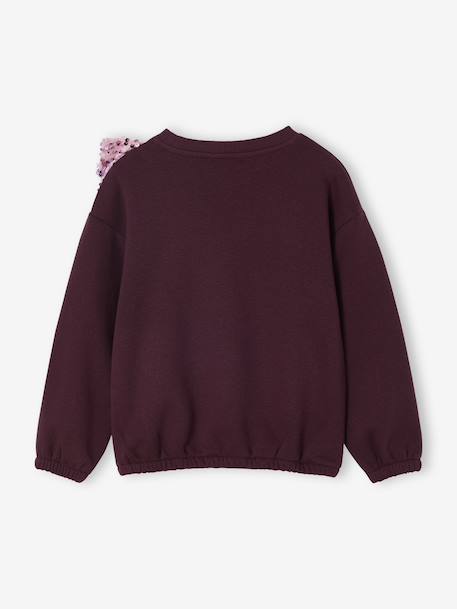 Sweat fille noeud en sequins prune - vertbaudet enfant 