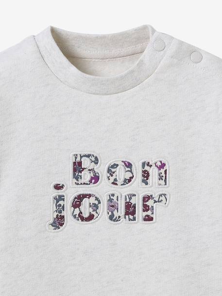 CYRILLUS sweater met letters van Liberty stof, baby, biologisch katoen beige - vertbaudet enfant 