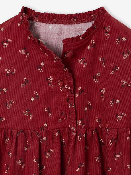 Robe en velours imprimées fille marine+tomette - vertbaudet enfant 